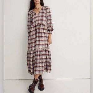 Plaid Long Sleeve Dress